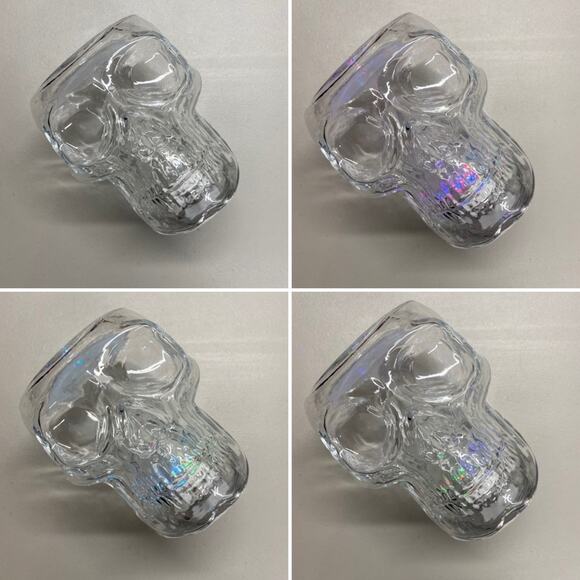Bath & Body Works Glass Clear Skull Head 3 Wick Candle Holder Halloween NEW - Picture 7 of 7